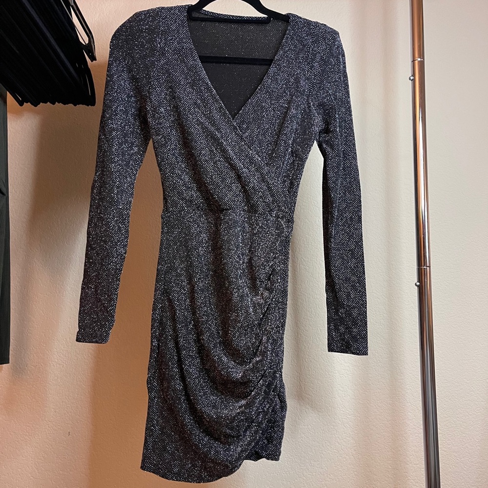Black sparkly evening mini dress